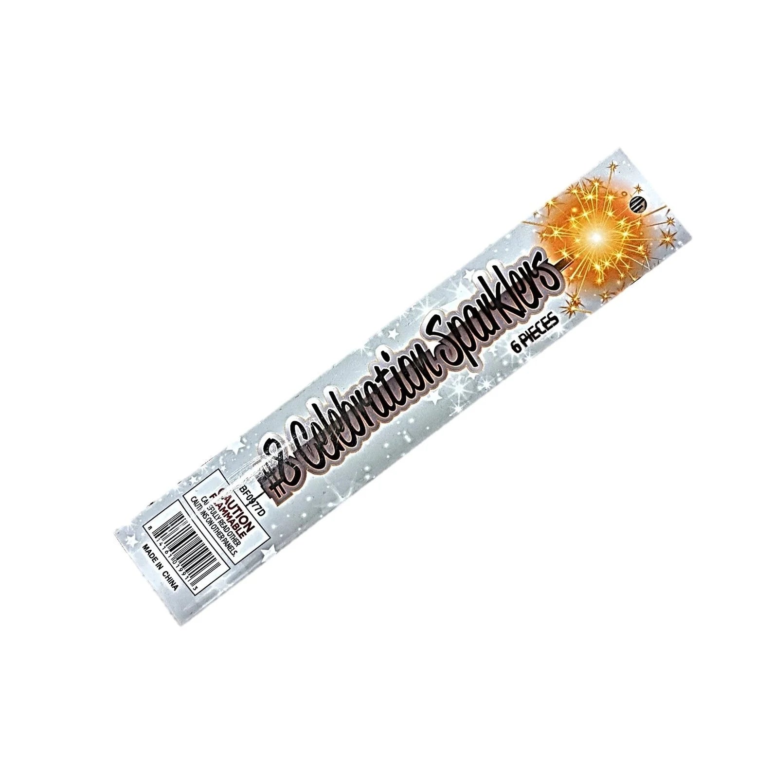 6 Piece 8 Inch Gold Sparklers - 1 Pack of 6 Sparklers