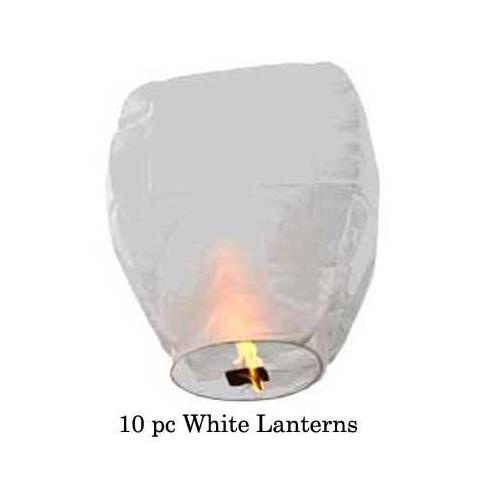 Sky And White Wedding Lanterns 10pc White Sky Lantern Party