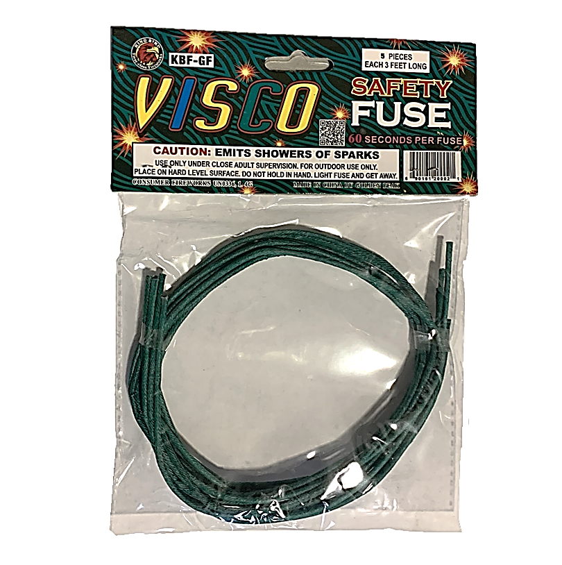 15' Green Visco Safety Fuse - 20s per foot