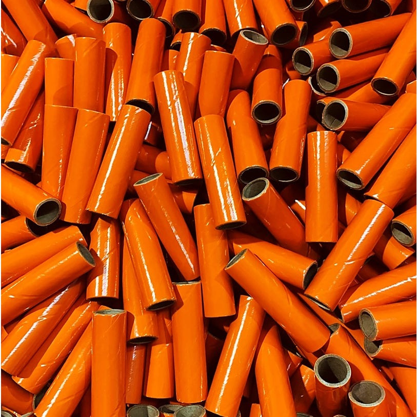 25 pc 3/4" id - 3 1/2" Long Orange Kraft Tube