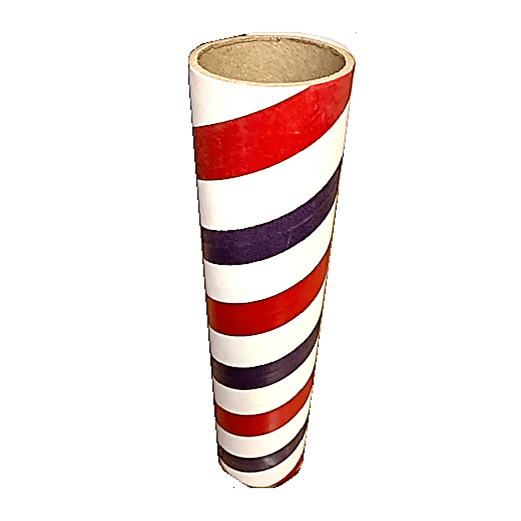 2.5" id - 12" long - .115" wall Kraft Tube Red, White and Blue