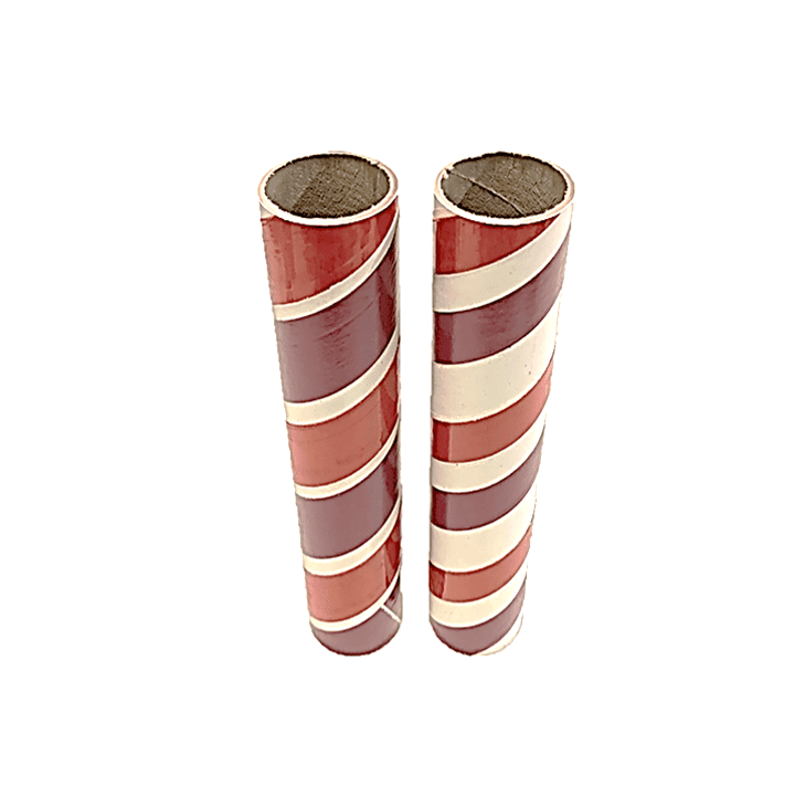 2.5" id - 12" long - .115" wall Kraft Tube Maroon, White and Red