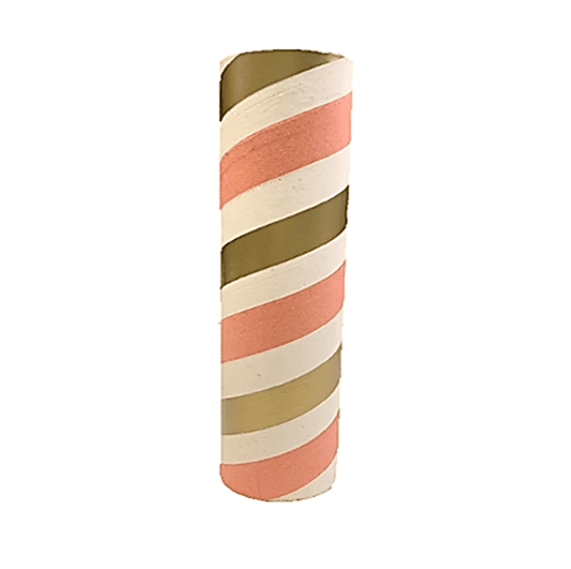 2.5" id - 12" long - .115" wall Kraft Tube Pink, White and Gold