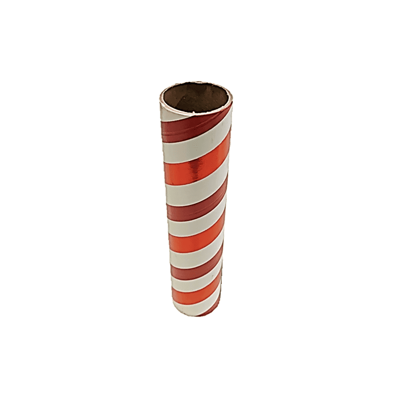 2.5" id - 12" long - .115" wall Kraft Tube Red, White and Red Foil
