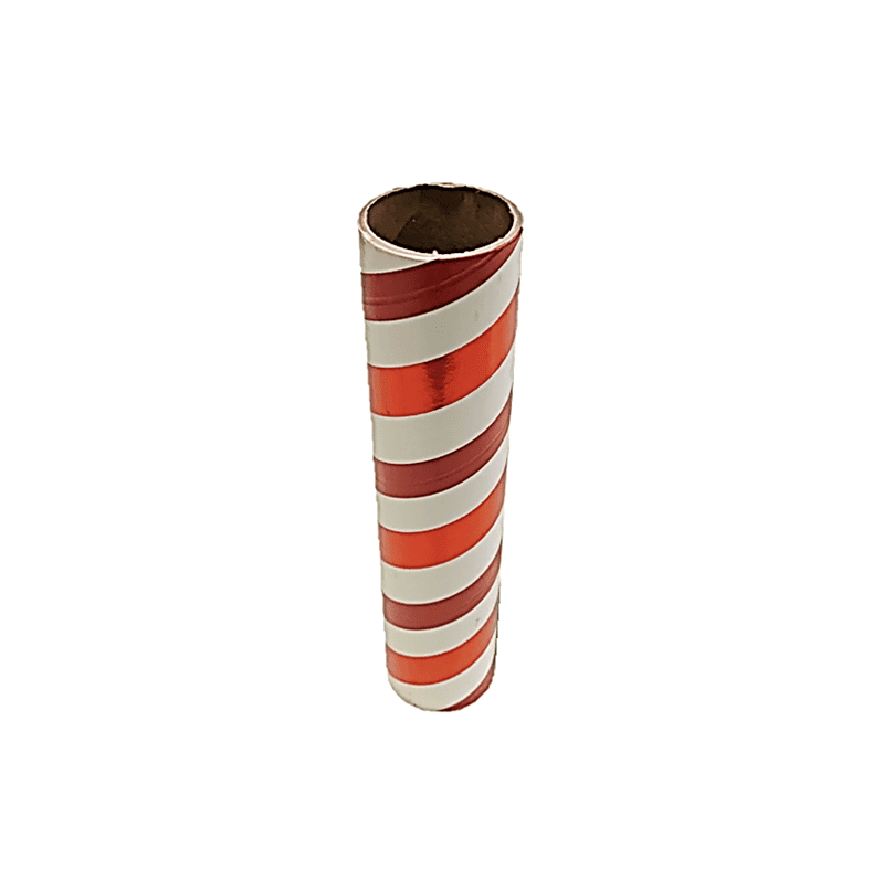 2.5" id - 12" long - .115" wall Kraft Tube Red, White and Red Foil