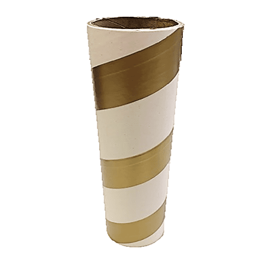 2.5" id - 12" long - .115" wall Kraft Tube White & Gold