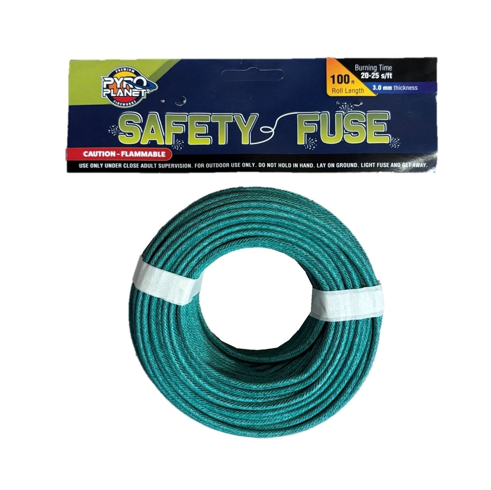 SAFETY FUSE 3MM 20-25 SEC PER FT - 100 FT