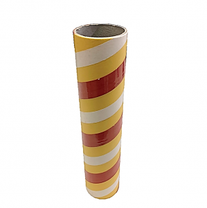 3" id - 15" long - .150" wall Kraft Tube White, Red and Yellow