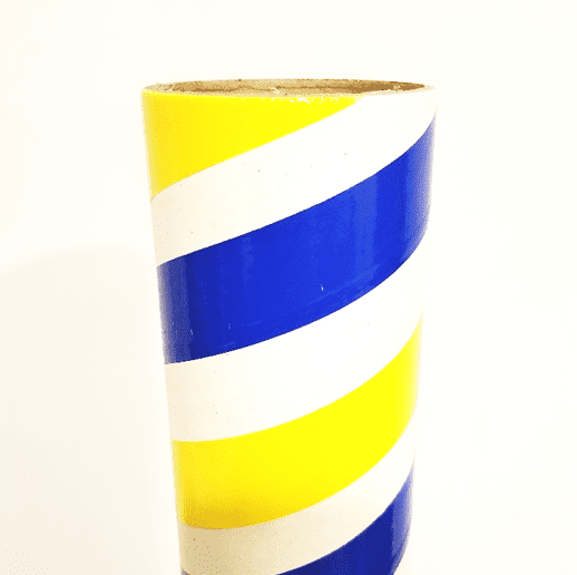 3" id - 15" long - .150" wall Kraft Tube Blue, White and Yellow
