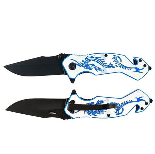 Spring Assisted Tactical Rescue Pocket Knife - Dragon