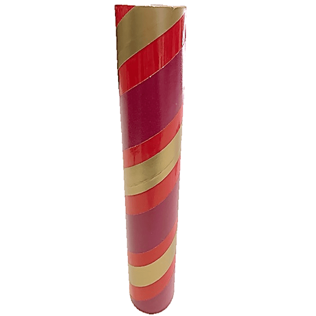 2.5" id - 12" long - .115" wall Kraft Tube Maroon, Red and Gold