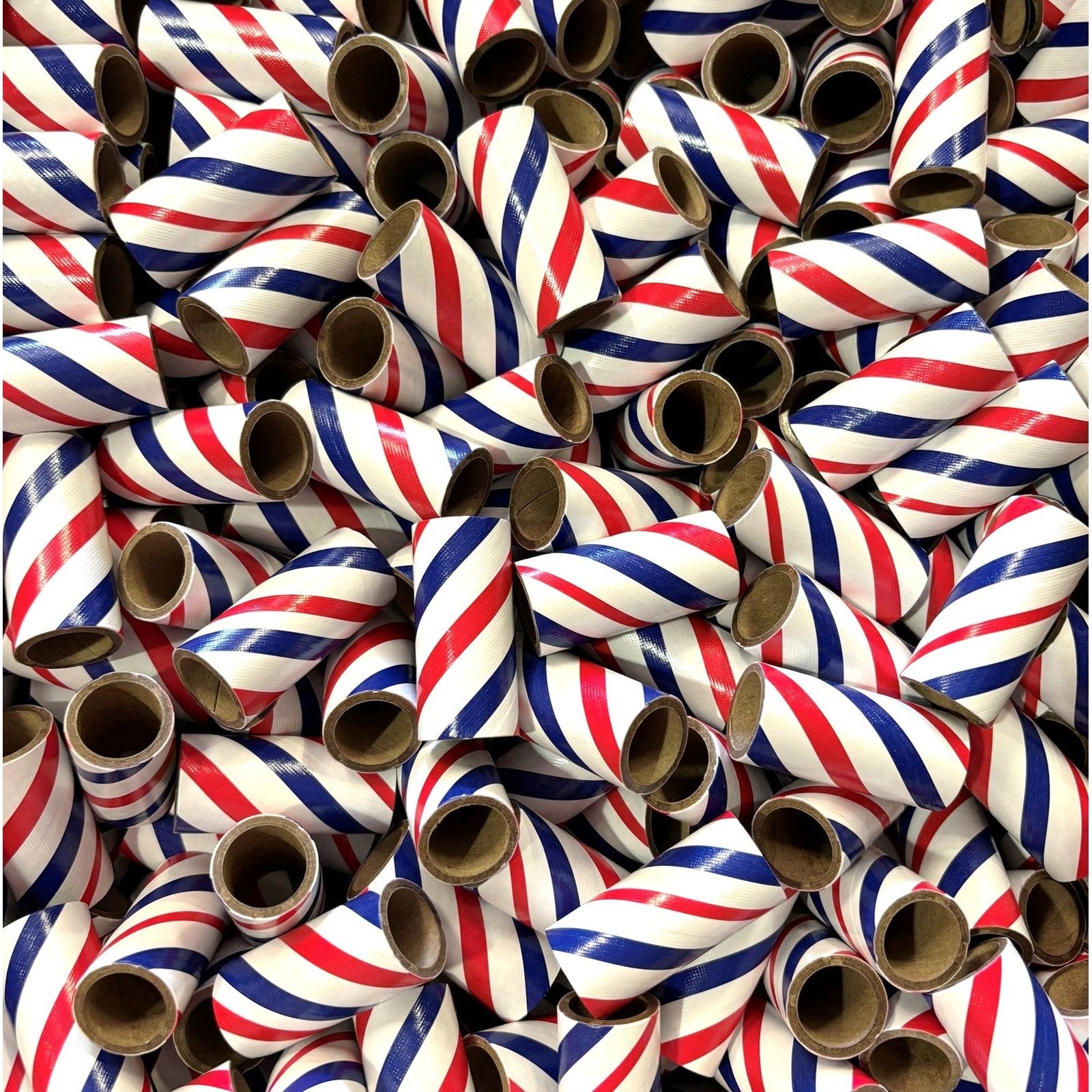 50pc 3/4" id - 2 1/8" Long Red White Blue Striped Tube