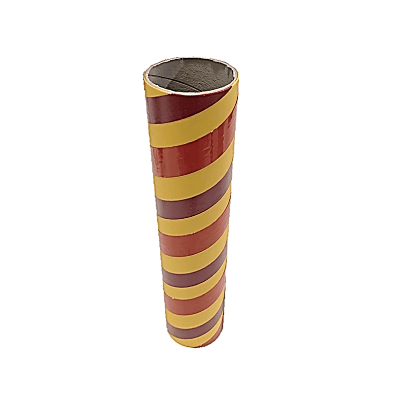 3" id - 15" long - .150" wall Kraft Tube Yellow, Maroon and Red