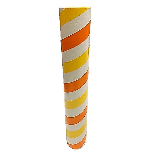 2.5" id - 12" long - .115" wall Kraft Tube Yellow, Orange and White