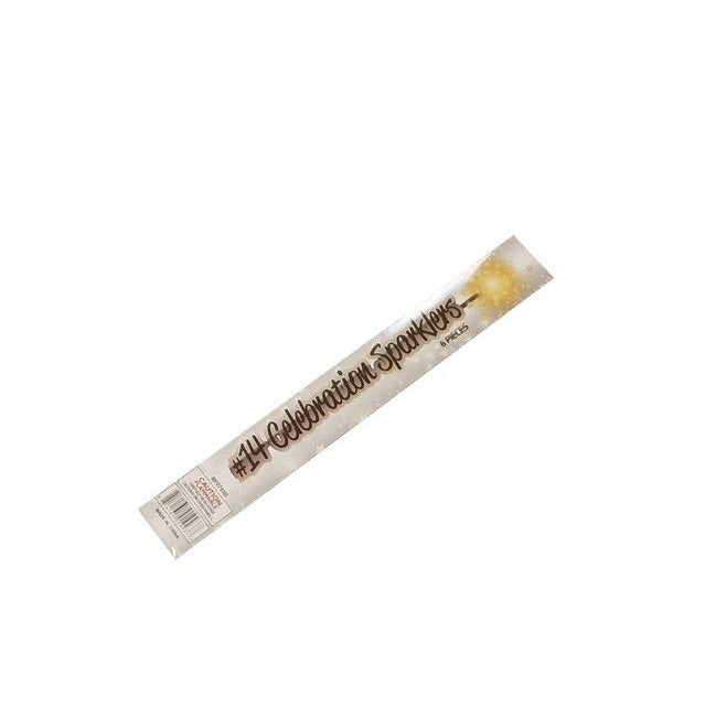 144 Piece 14 Inch Gold Sparklers - 24 Packs of 6 Sparklers