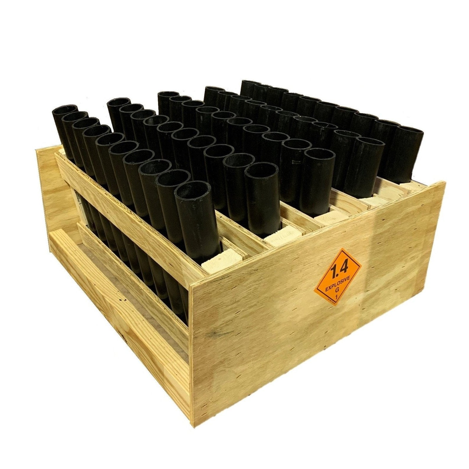 50 Shot Rack Fan with 15" DR17 Mortars