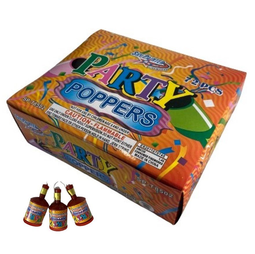 72pc Champagne Party Poppers in Display Box