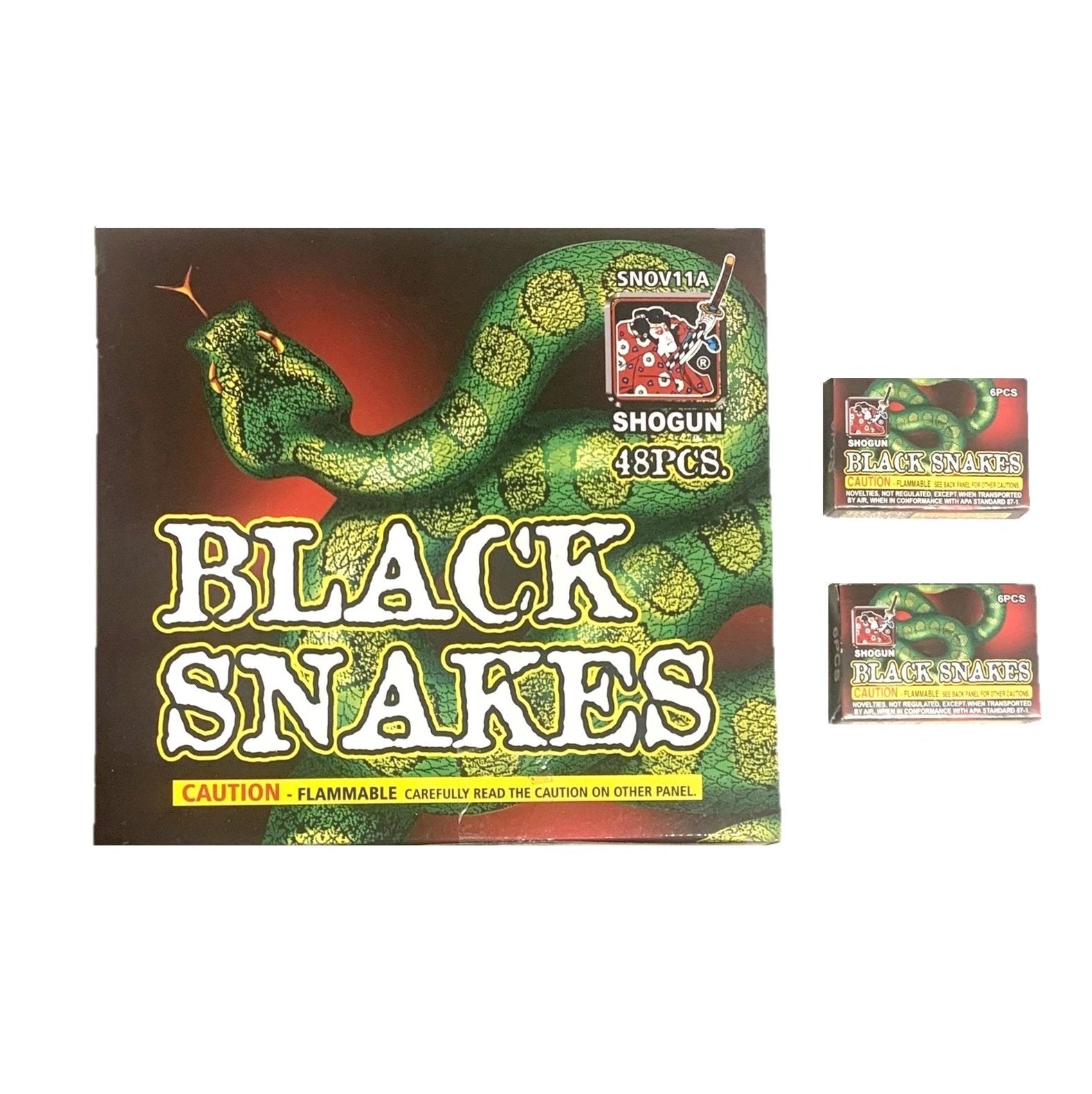 6pc Black Snakes
