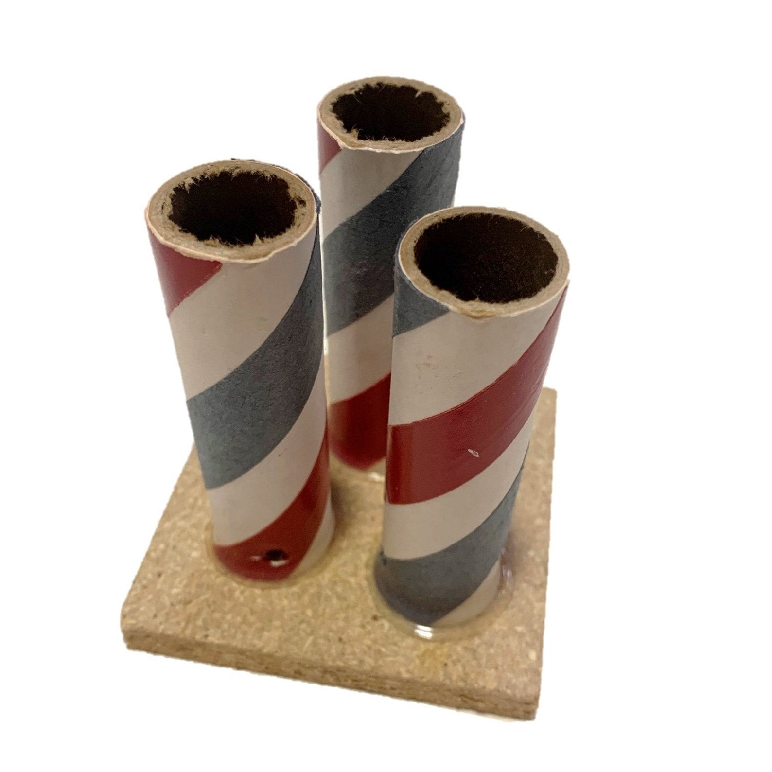 Triple Shot 3/4" ID Red, White and Gray Tube w/Base - set of 5