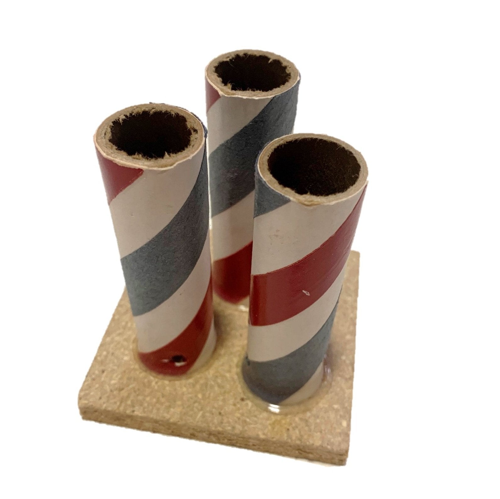 Triple Shot 3/4" ID Red, White and Gray Tube w/Base - set of 5